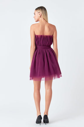 ENDLESS ROSE - Strapless Mini Tulle Dress - DRESSES available at Objectrare