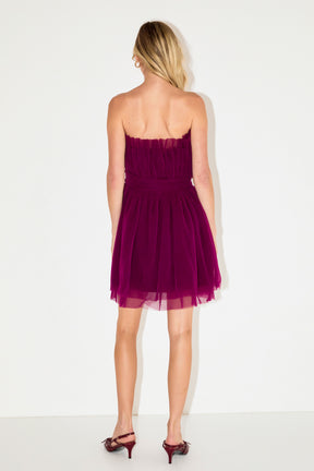 ENDLESS ROSE - Strapless Mini Tulle Dress - DRESSES available at Objectrare