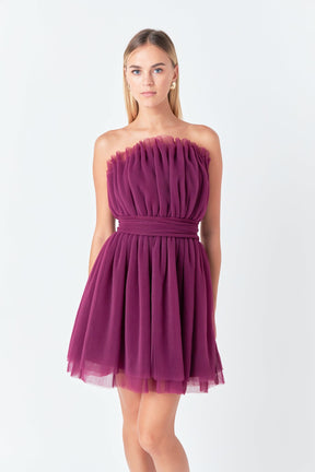 ENDLESS ROSE - Strapless Mini Tulle Dress - DRESSES available at Objectrare
