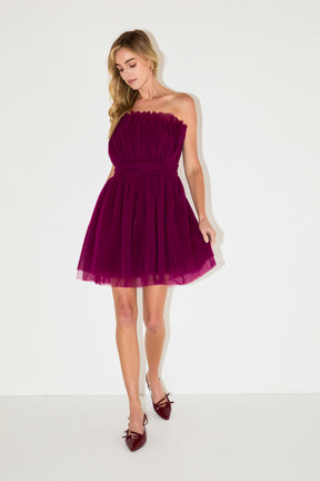 ENDLESS ROSE - Strapless Mini Tulle Dress - DRESSES available at Objectrare