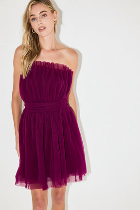 ENDLESS ROSE - Strapless Mini Tulle Dress - DRESSES available at Objectrare