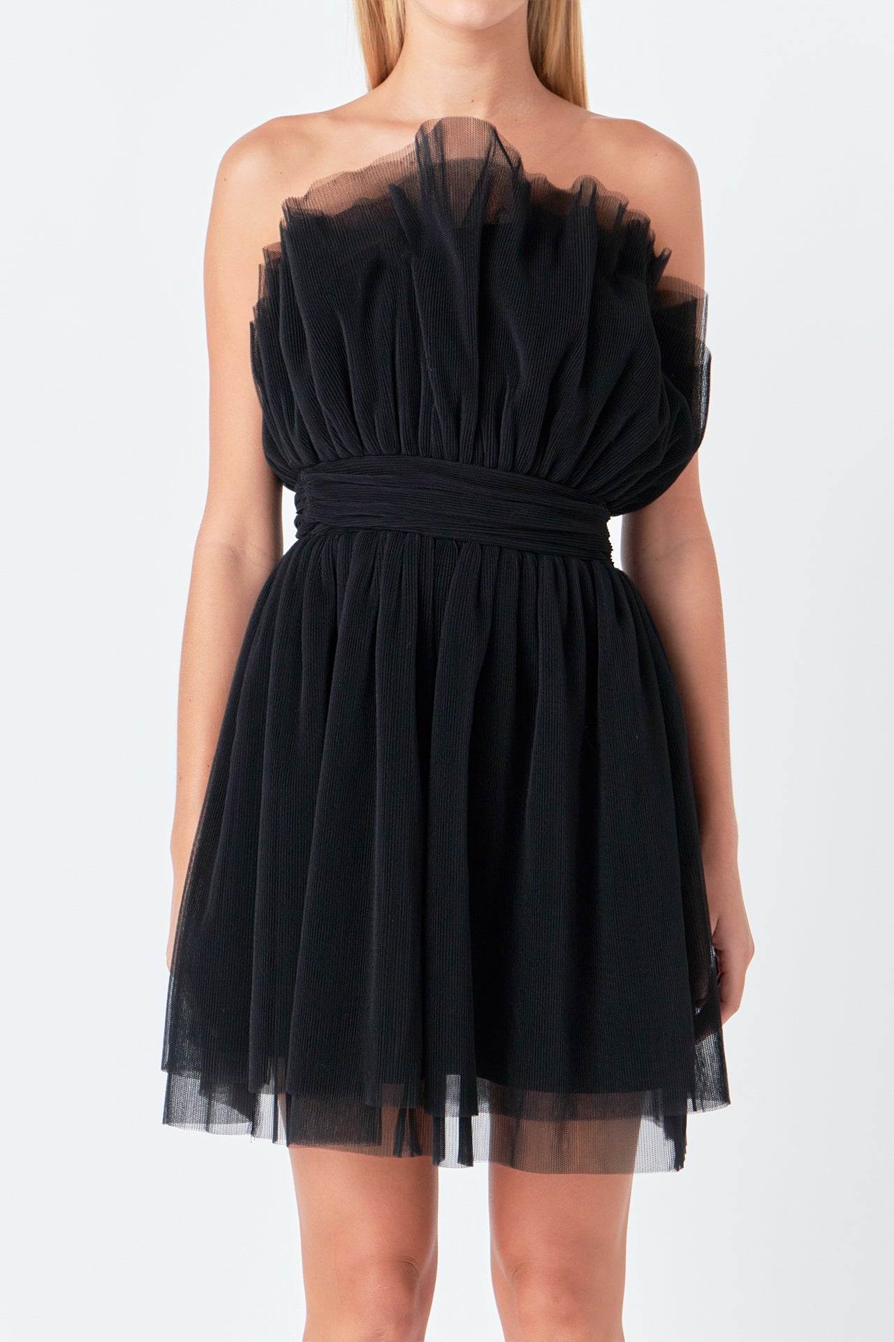 ENDLESS ROSE - Strapless Mini Tulle Dress - DRESSES available at Objectrare