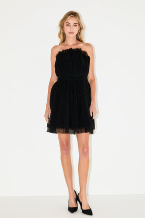ENDLESS ROSE - Strapless Mini Tulle Dress - DRESSES available at Objectrare