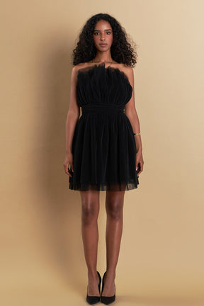 ENDLESS ROSE - Strapless Mini Tulle Dress - DRESSES available at Objectrare