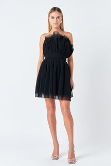ENDLESS ROSE - Strapless Mini Tulle Dress - DRESSES available at Objectrare
