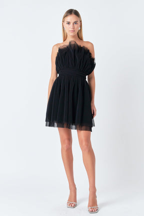 ENDLESS ROSE - Strapless Mini Tulle Dress - DRESSES available at Objectrare