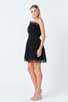 ENDLESS ROSE - Strapless Mini Tulle Dress - DRESSES available at Objectrare