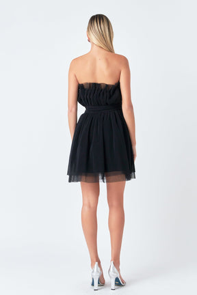 ENDLESS ROSE - Strapless Mini Tulle Dress - DRESSES available at Objectrare