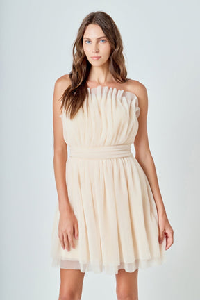 ENDLESS ROSE - Strapless Mini Tulle Dress - DRESSES available at Objectrare