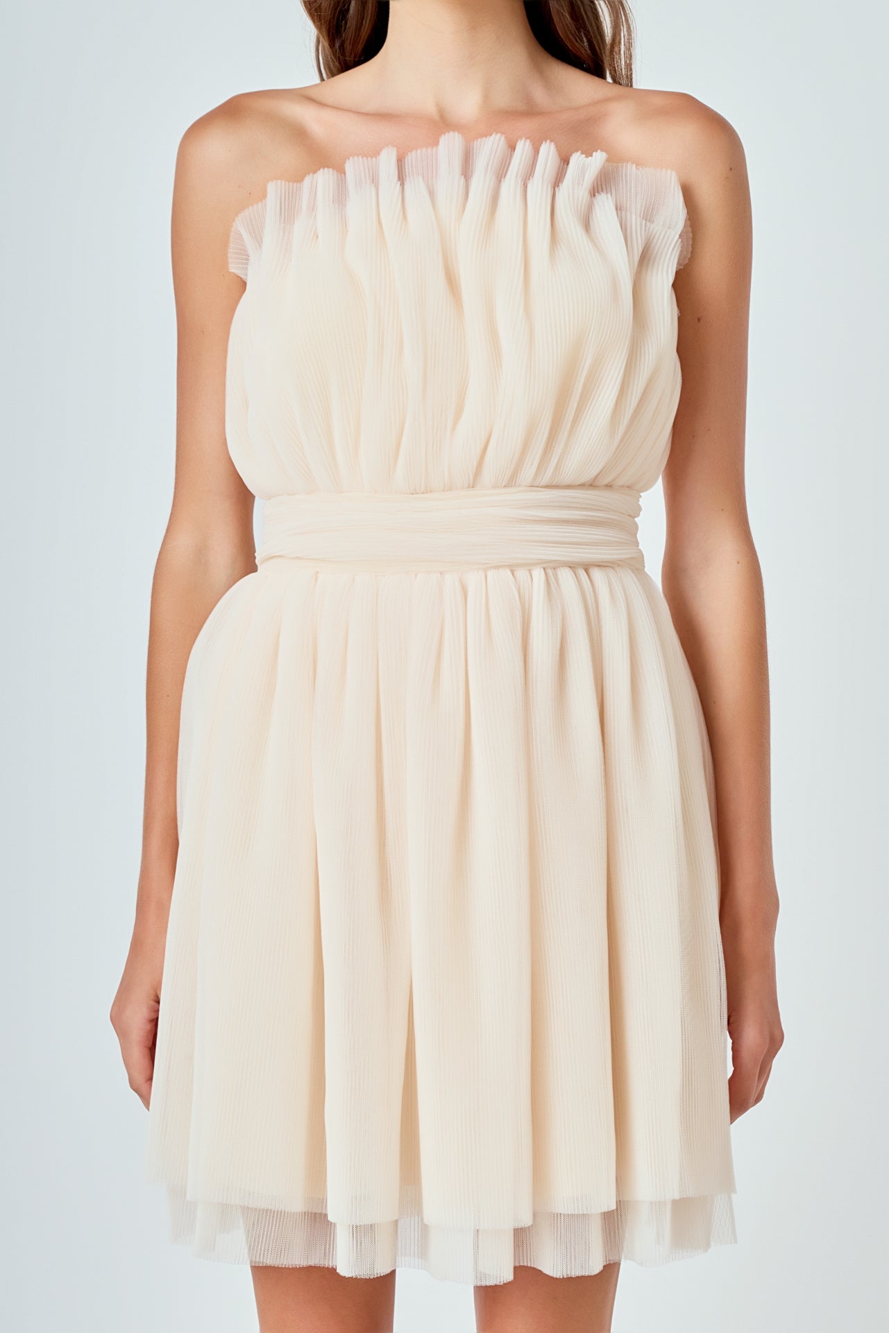 ENDLESS ROSE - Strapless Mini Tulle Dress - DRESSES available at Objectrare