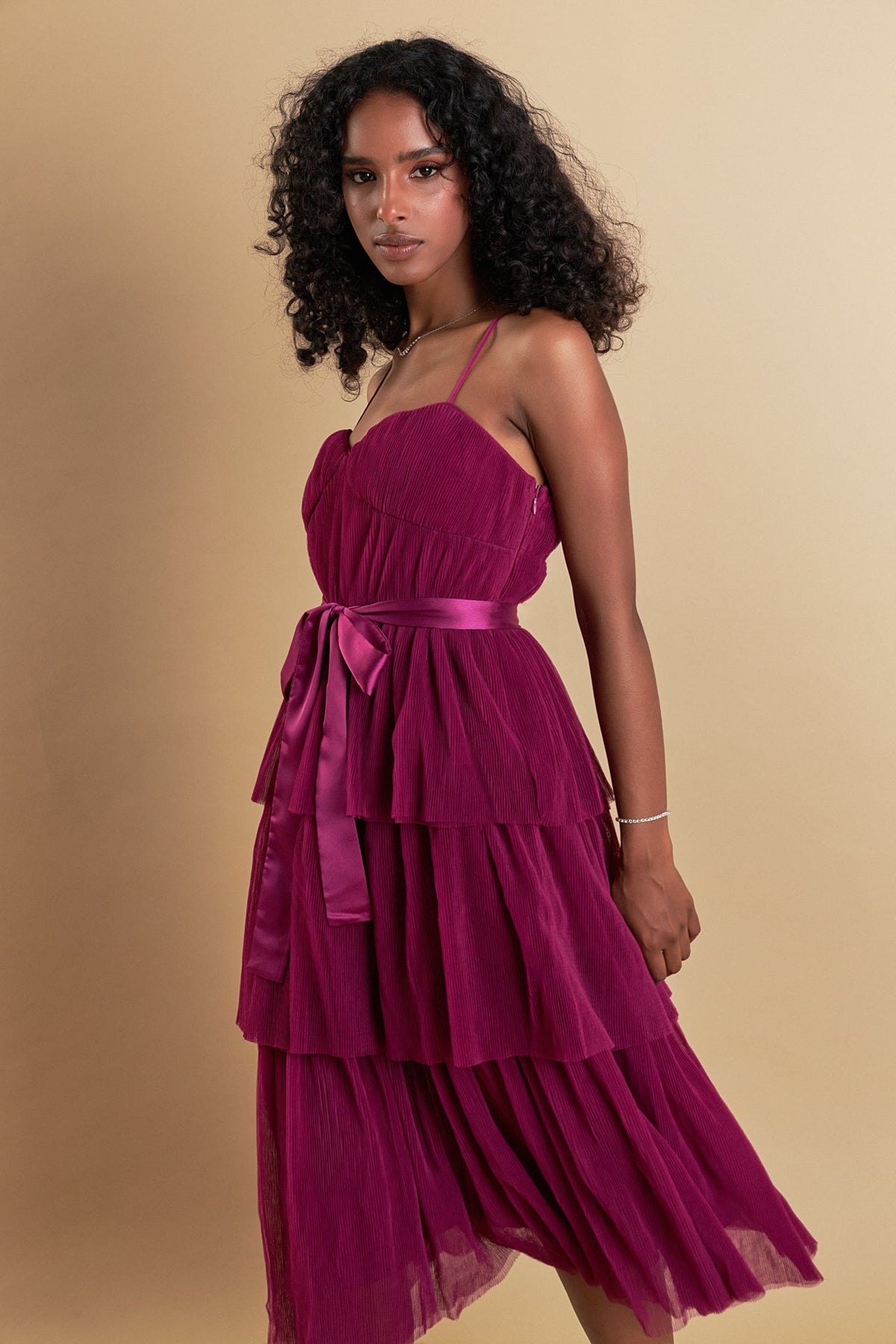 ENDLESS ROSE - Endless Rose - Tulle Tiered Midi Dress - DRESSES available at Objectrare