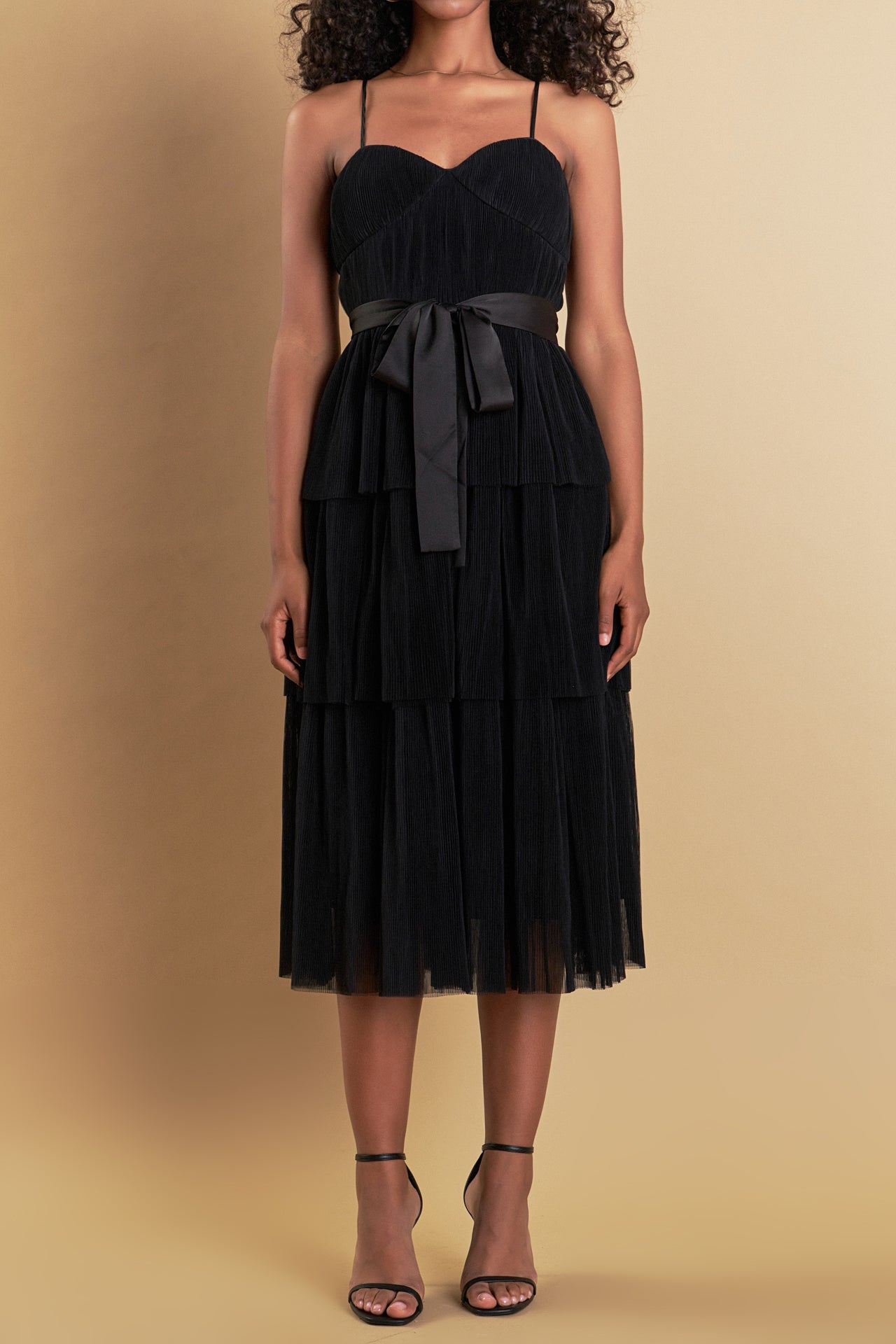 ENDLESS ROSE - Tulle Tiered Midi Dress - DRESSES available at Objectrare