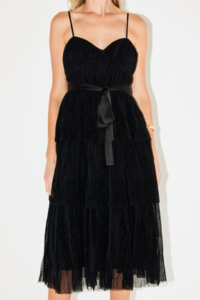 ENDLESS ROSE - Tulle Tiered Midi Dress - DRESSES available at Objectrare