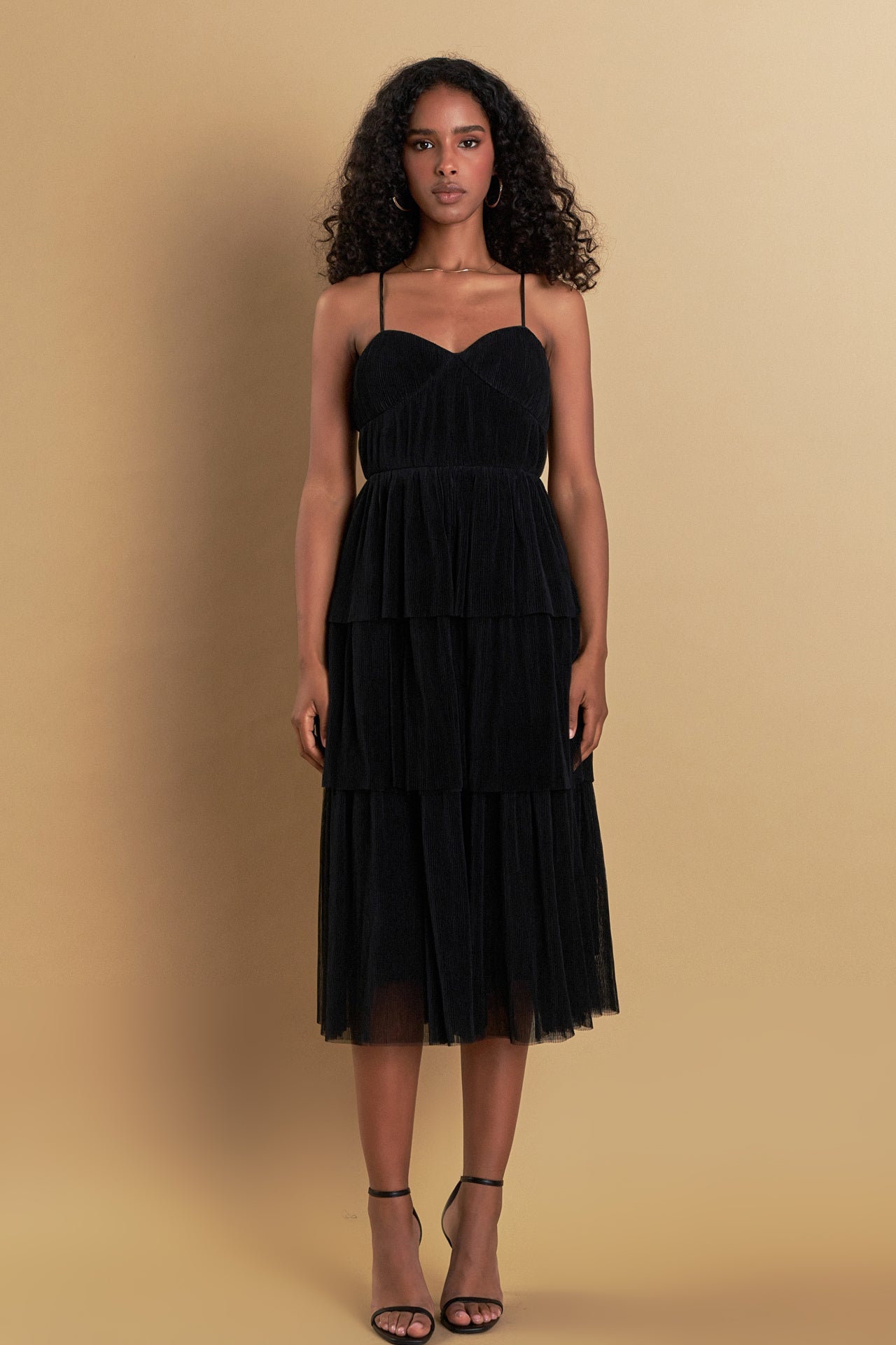 ENDLESS ROSE - Tulle Tiered Midi Dress - DRESSES available at Objectrare