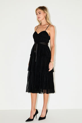 ENDLESS ROSE - Tulle Tiered Midi Dress - DRESSES available at Objectrare