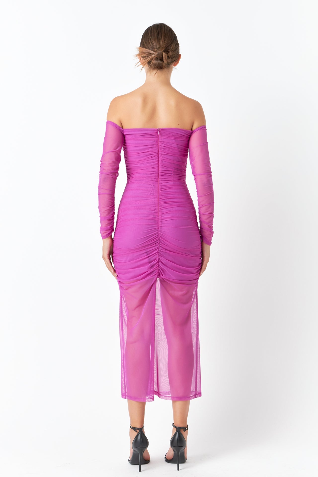 ENDLESS ROSE - Mesh Off the Shoulder Maxi Dress - DRESSES available at Objectrare