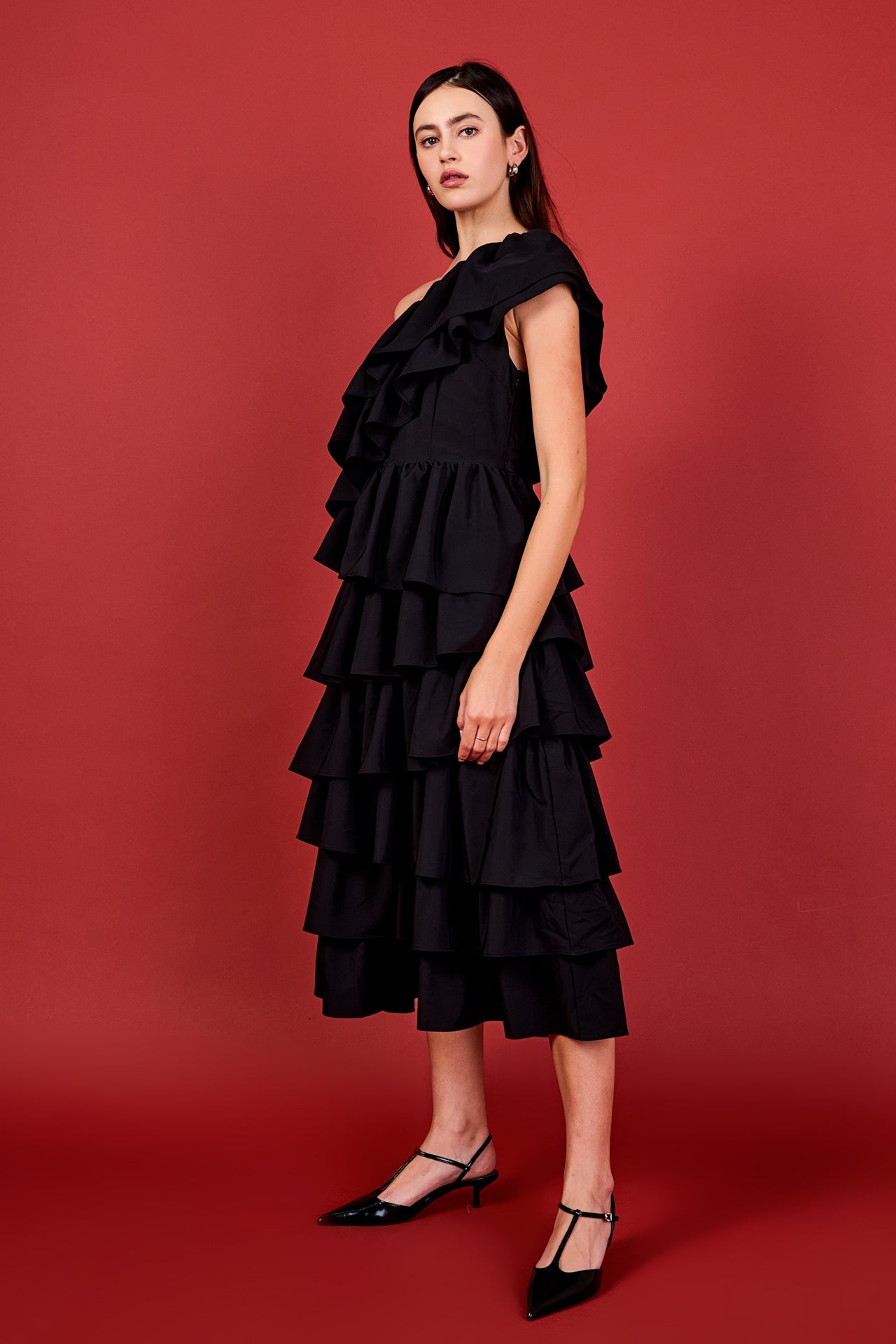ENDLESS ROSE - One Shoulder Tiered Maxi Dress - DRESSES available at Objectrare