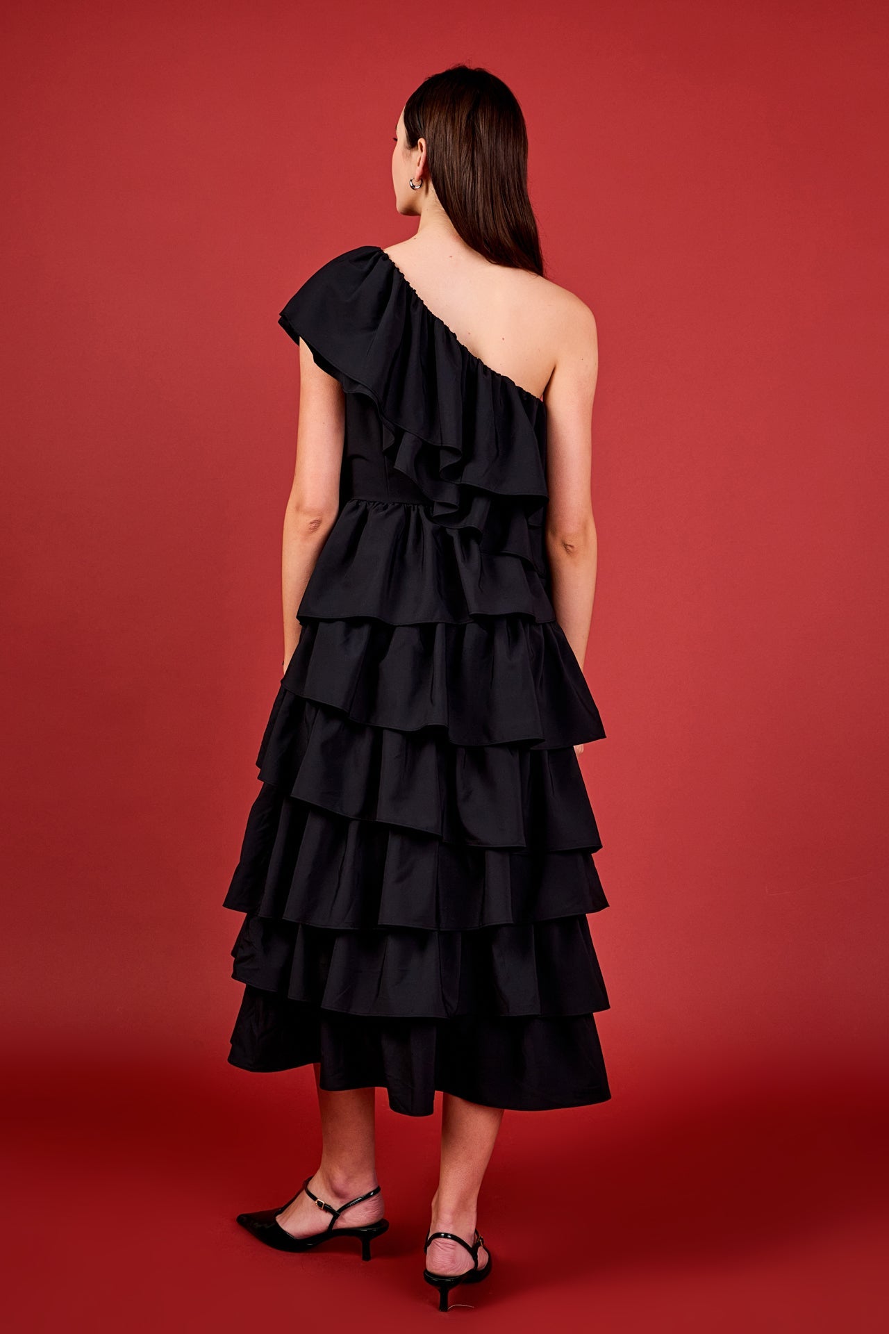 ENDLESS ROSE - One Shoulder Tiered Maxi Dress - DRESSES available at Objectrare