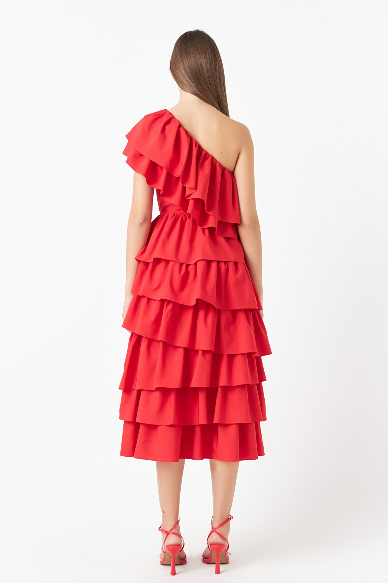 ENDLESS ROSE - One Shoulder Tiered Maxi Dress - DRESSES available at Objectrare
