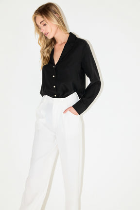 ENDLESS ROSE - Pearl Button Collared Shirt - SHIRTS & BLOUSES available at Objectrare