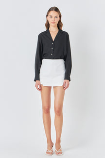 ENDLESS ROSE - Pearl Button Collared Shirt - SHIRTS & BLOUSES available at Objectrare