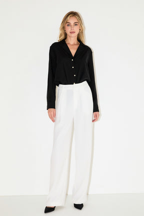ENDLESS ROSE - Pearl Button Collared Shirt - SHIRTS & BLOUSES available at Objectrare