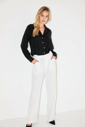 ENDLESS ROSE - Pearl Button Collared Shirt - SHIRTS & BLOUSES available at Objectrare