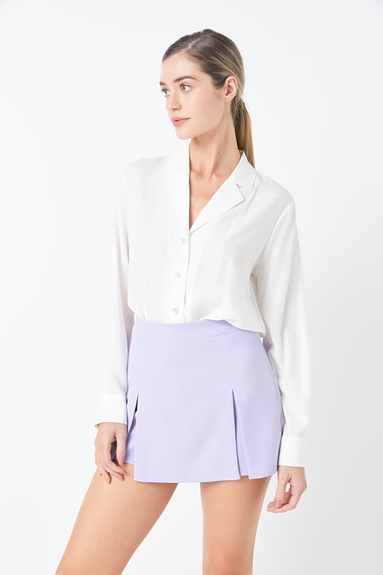 ENDLESS ROSE - Pearl Button Collared Shirt - SHIRTS & BLOUSES available at Objectrare