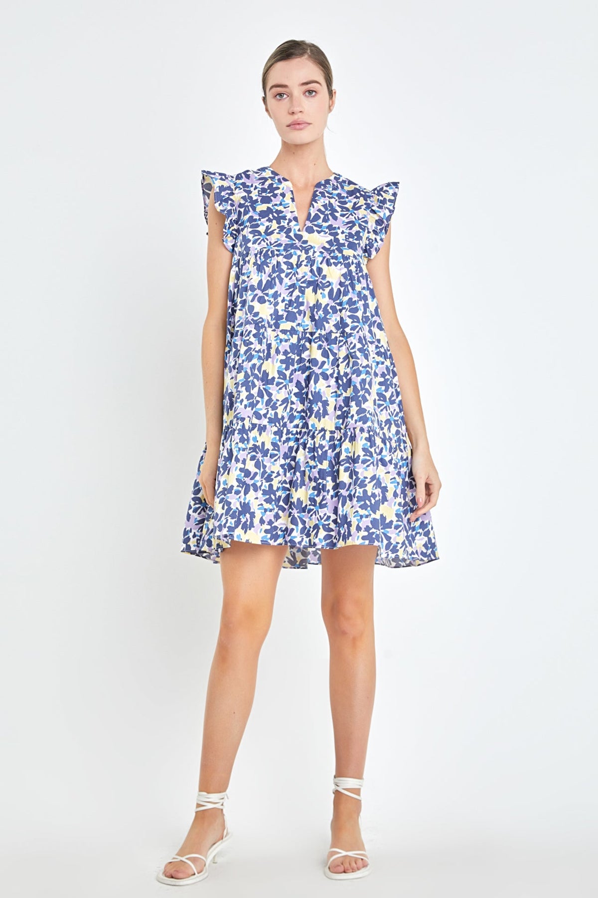 Floral Printed Babydoll Mini Dress