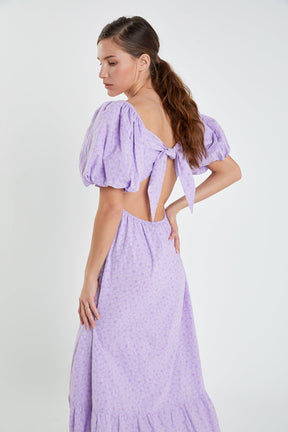 ENGLISH FACTORY - Floral Print Back Bow Tie Maxi Dress - DRESSES available at Objectrare