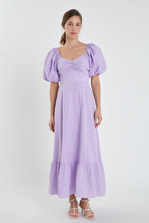 ENGLISH FACTORY - Floral Print Back Bow Tie Maxi Dress - DRESSES available at Objectrare