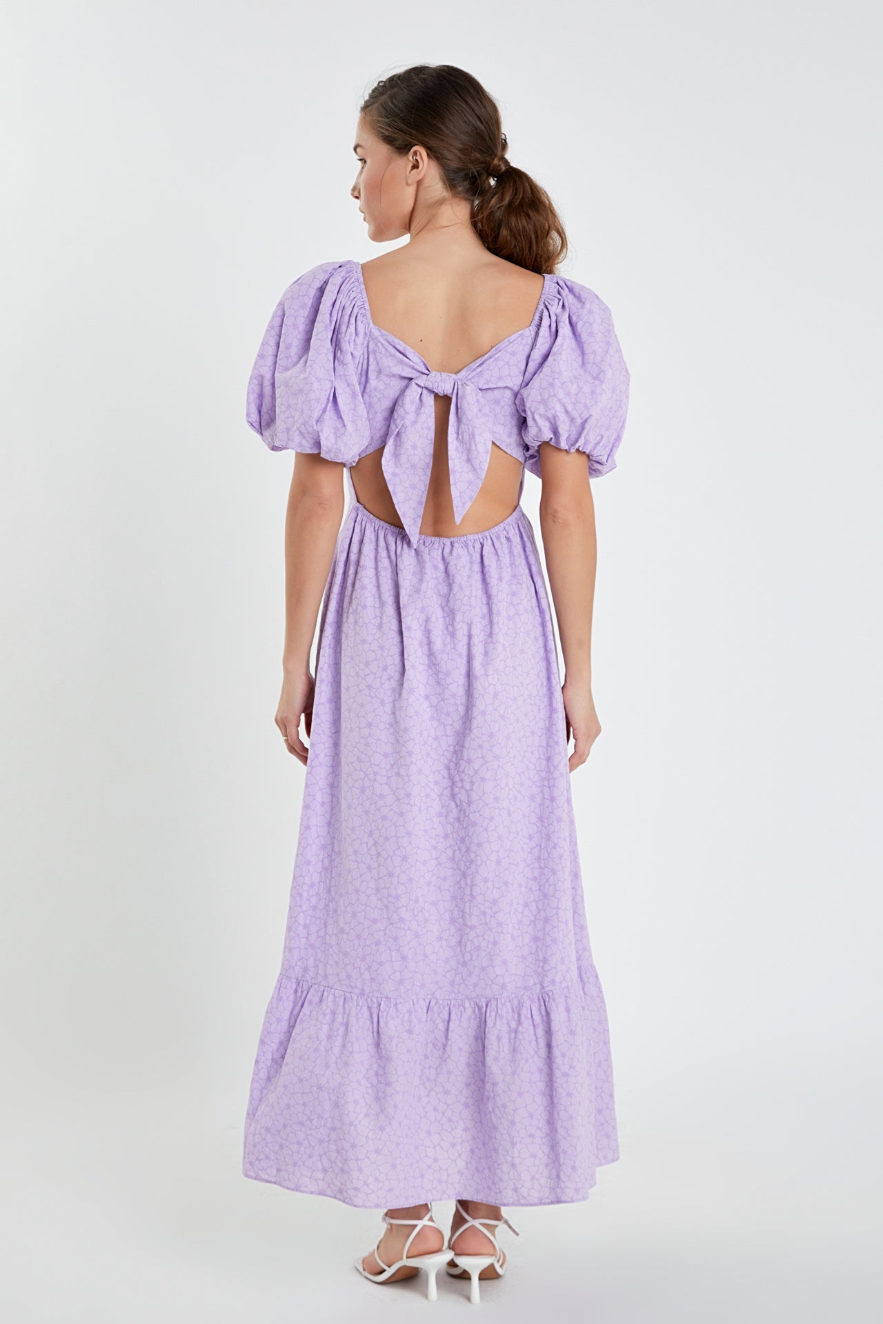 ENGLISH FACTORY - Floral Print Back Bow Tie Maxi Dress - DRESSES available at Objectrare