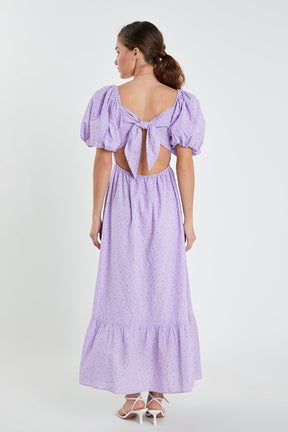 ENGLISH FACTORY - Floral Print Back Bow Tie Maxi Dress - DRESSES available at Objectrare