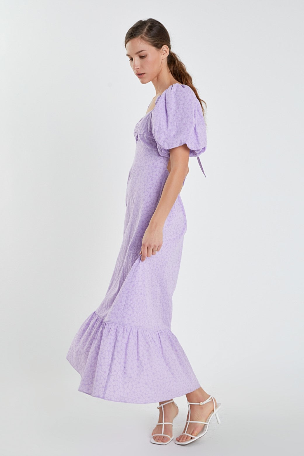 ENGLISH FACTORY - Floral Print Back Bow Tie Maxi Dress - DRESSES available at Objectrare