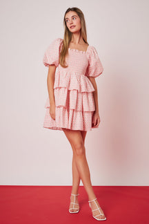 ENGLISH FACTORY - Floral Smocked Tiered Mini Dress - DRESSES available at Objectrare