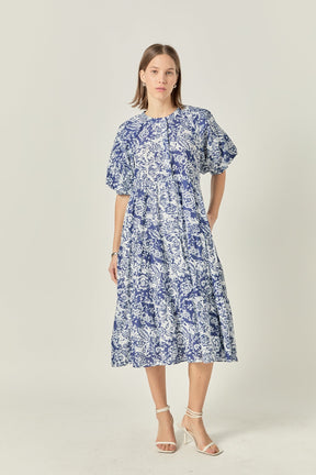 ENGLISH FACTORY - Floral Print Midi Dress - DRESSES available at Objectrare
