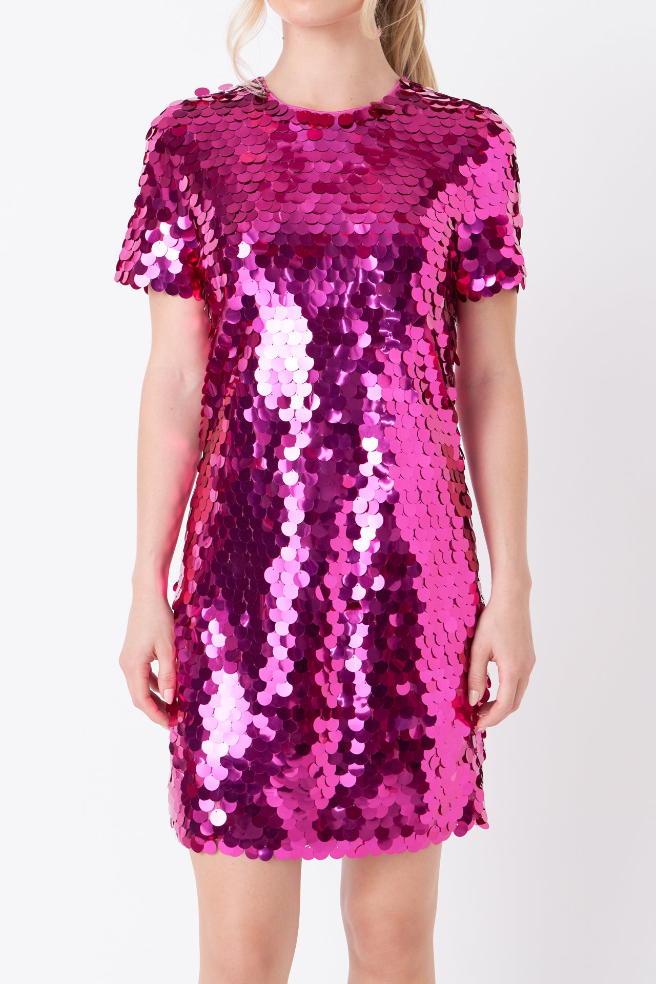 ENDLESS ROSE - Circle Sequins Mini Dress - DRESSES available at Objectrare