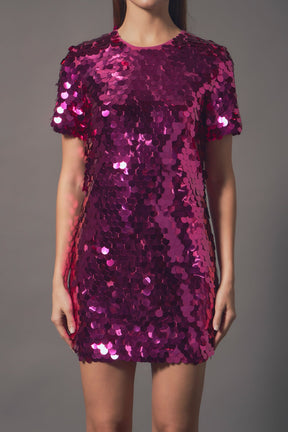 ENDLESS ROSE - Circle Sequins Mini Dress - DRESSES available at Objectrare