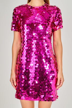 ENDLESS ROSE - Circle Sequins Mini Dress - DRESSES available at Objectrare