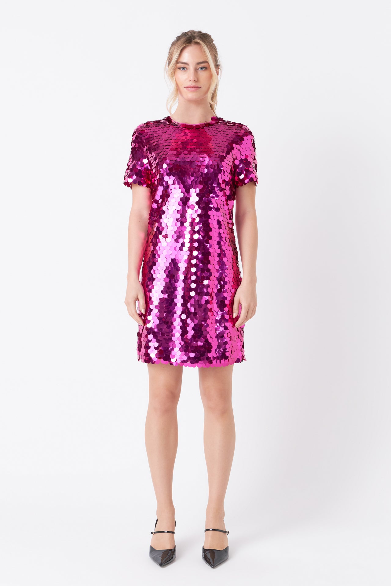 ENDLESS ROSE - Circle Sequins Mini Dress - DRESSES available at Objectrare