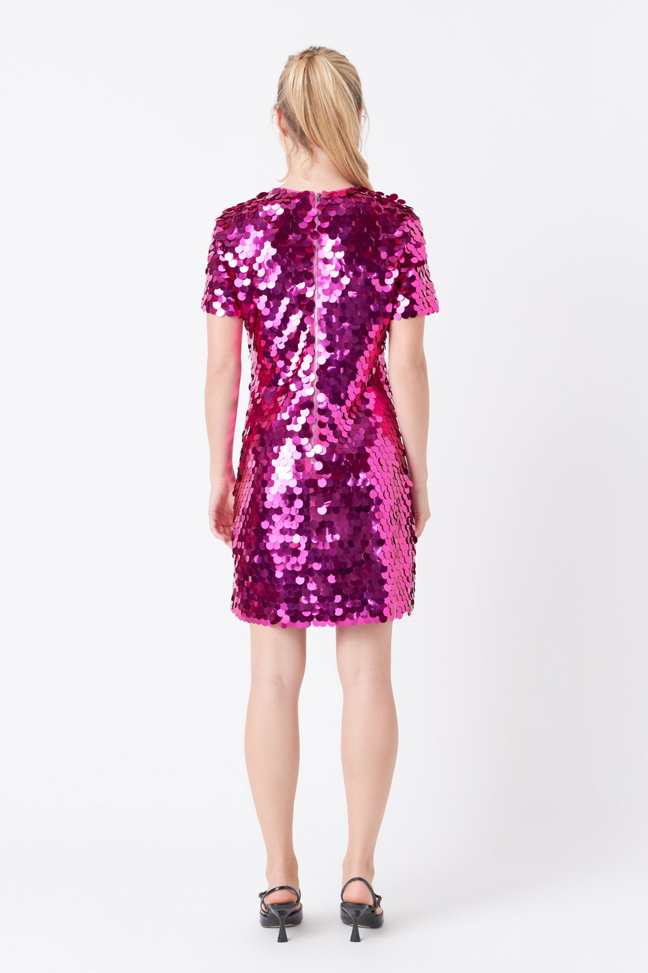 ENDLESS ROSE - Circle Sequins Mini Dress - DRESSES available at Objectrare