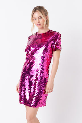 ENDLESS ROSE - Circle Sequins Mini Dress - DRESSES available at Objectrare