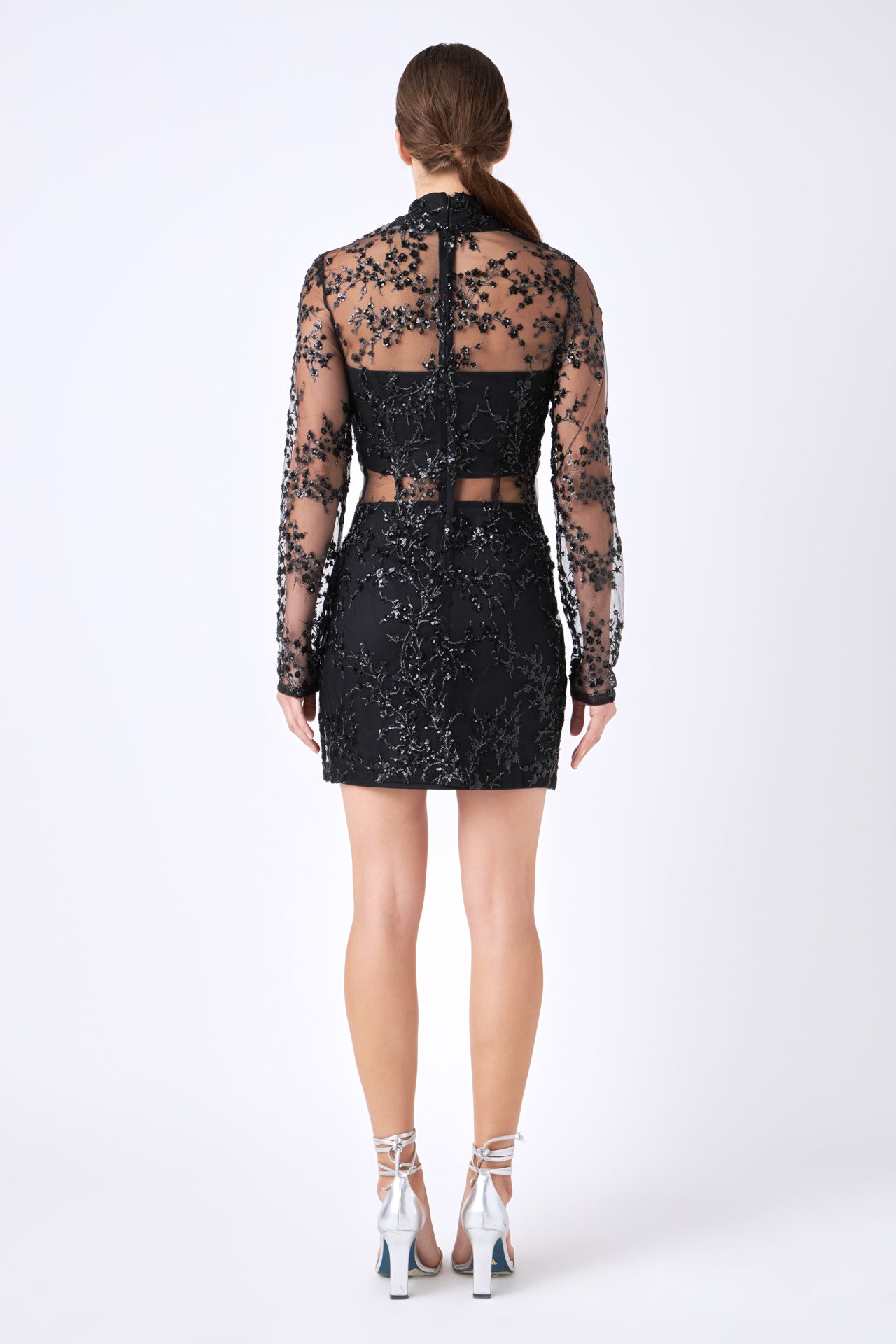 ENDLESS ROSE - Sequins Embroidered Mini Dress - DRESSES available at Objectrare
