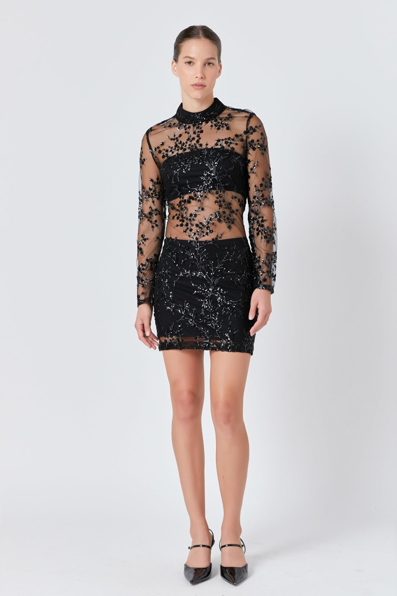 ENDLESS ROSE - Endless Rose - Sequins Embroidered Mini Dress - DRESSES available at Objectrare