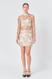 ENDLESS ROSE - Endless Rose - Sequins Embroidered Mini Dress - DRESSES available at Objectrare