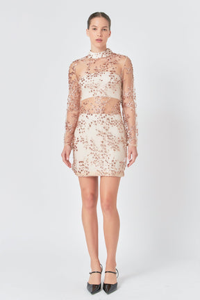 ENDLESS ROSE - Endless Rose - Sequins Embroidered Mini Dress - DRESSES available at Objectrare