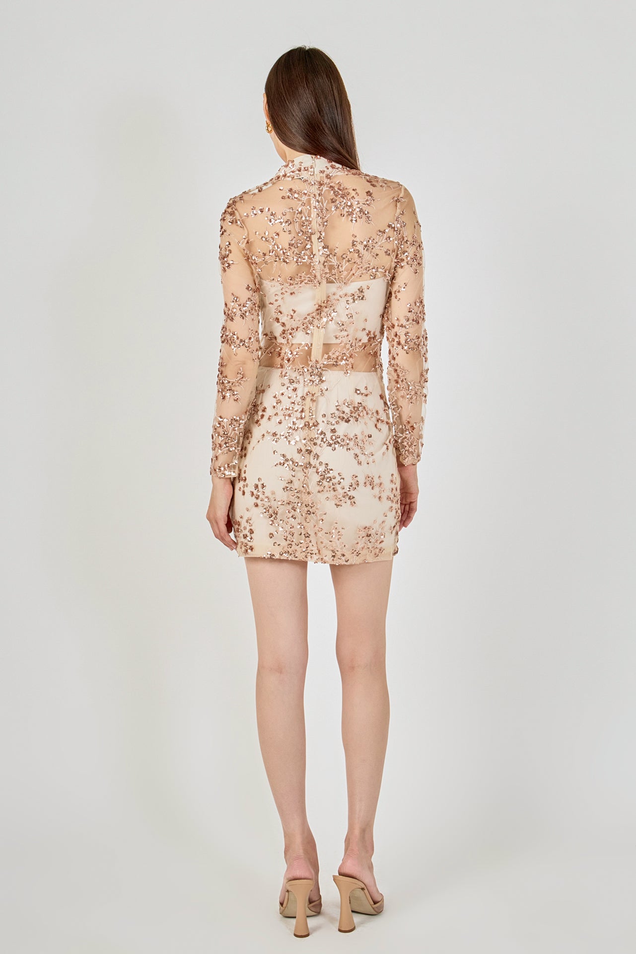 ENDLESS ROSE - Sequins Embroidered Mini Dress - DRESSES available at Objectrare