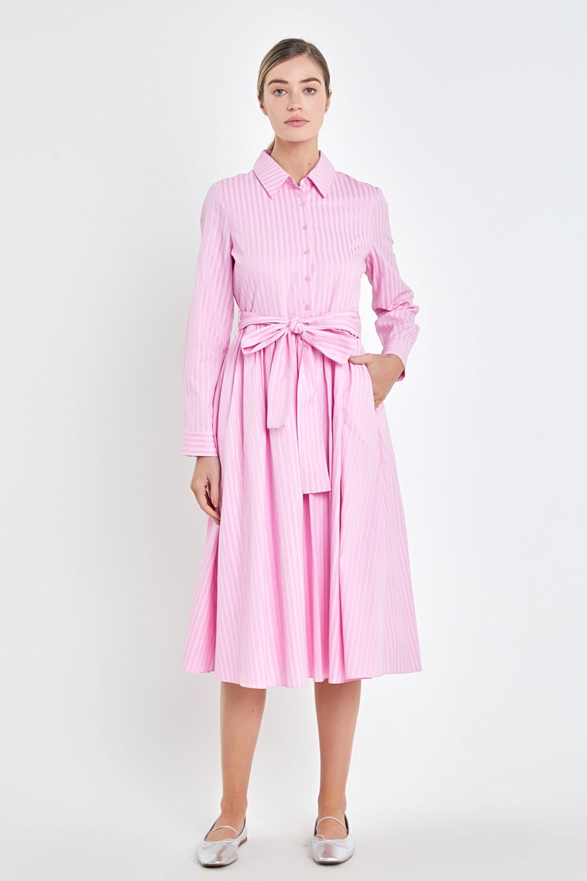Striped Shirt Maxi Dress