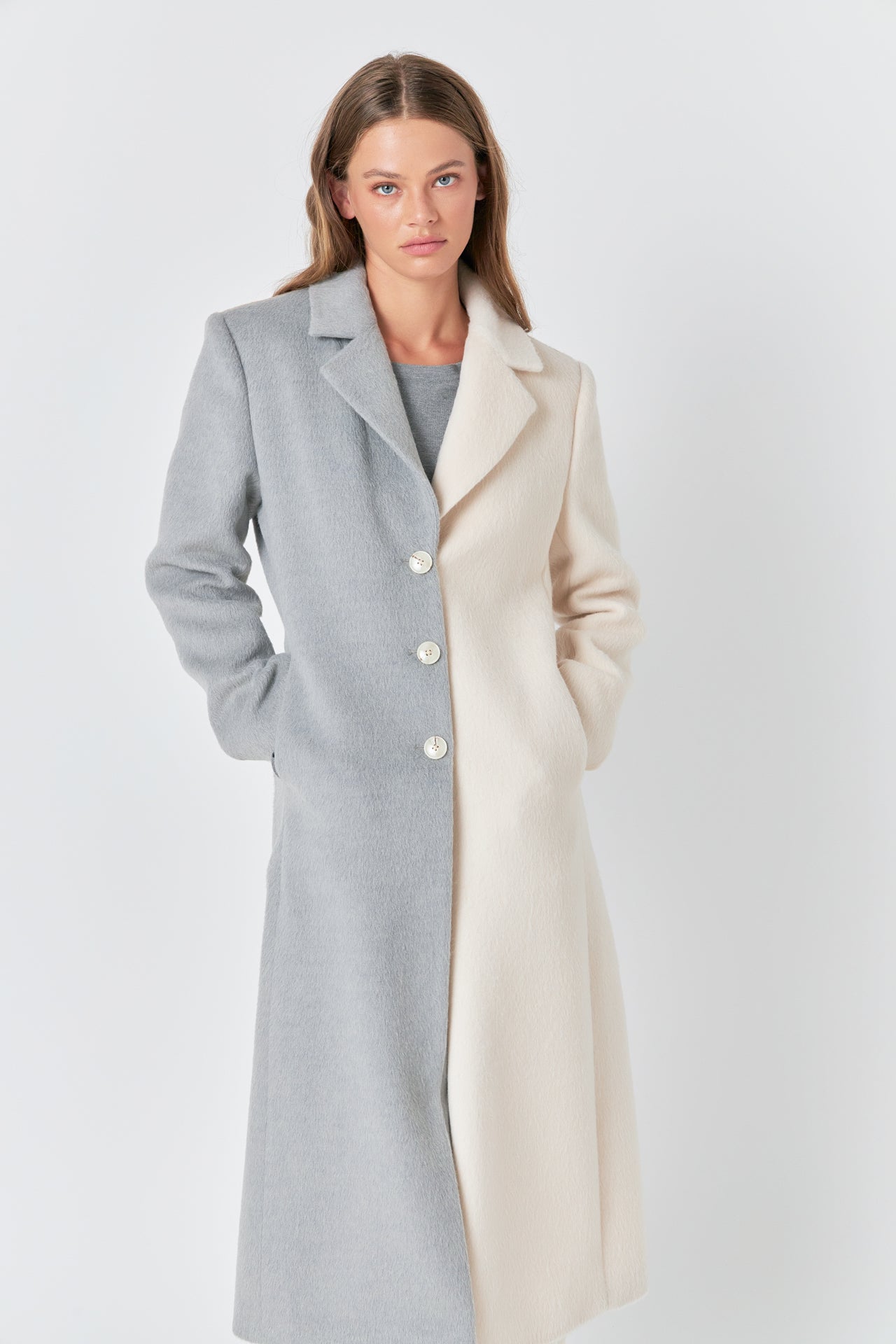 ENDLESS ROSE - Colorblock Maxi Coat - COATS available at Objectrare