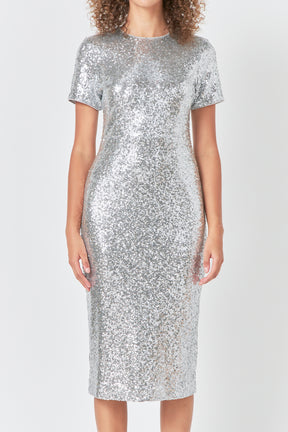 ENDLESS ROSE - Sequins Short Sleeve Maxi Dress - DRESSES available at Objectrare